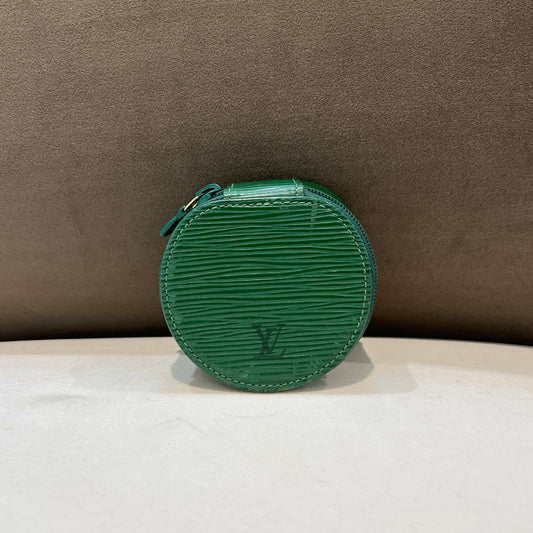 Louis Vuitton Epi Leather Mini Coin Bag In Green Color