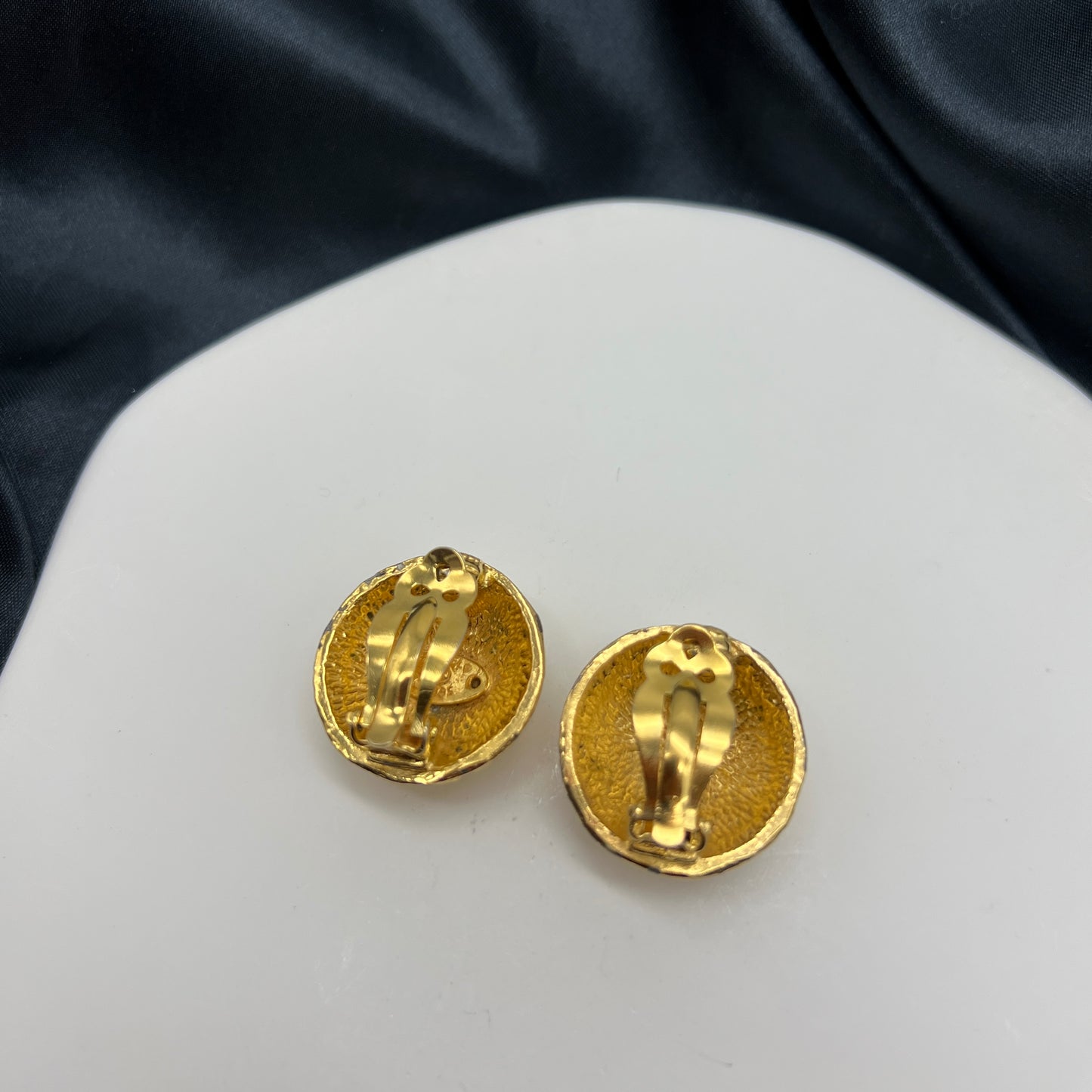 Chanel Gold Pattern Clip-On Earrings