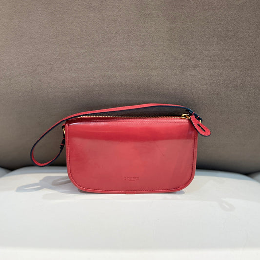 Loewe Pink Enamelled Leather Shoulder Bag