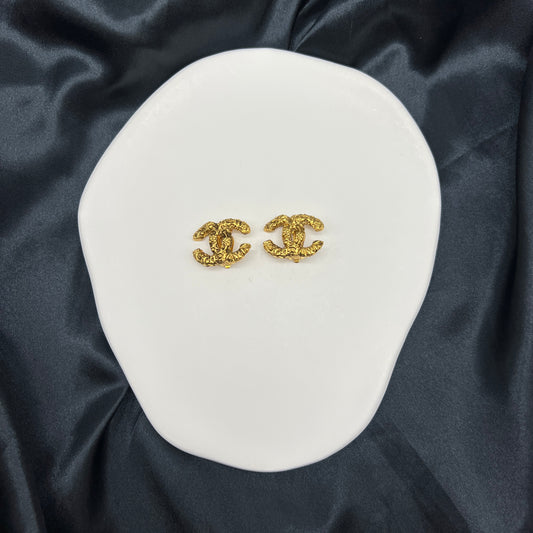 Chanel CC Logo Golden Clip-On Earrings