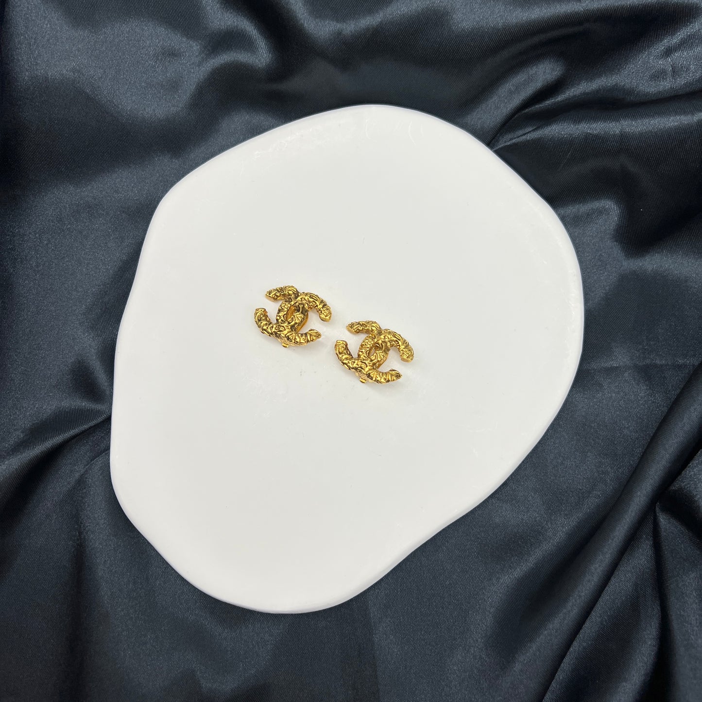 Chanel CC Logo Golden Clip-On Earrings