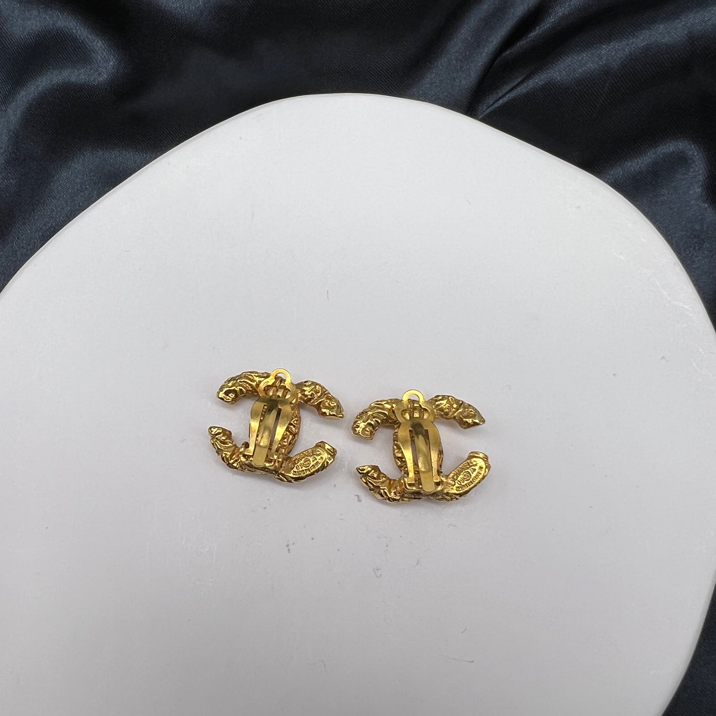 Chanel CC Logo Golden Clip-On Earrings