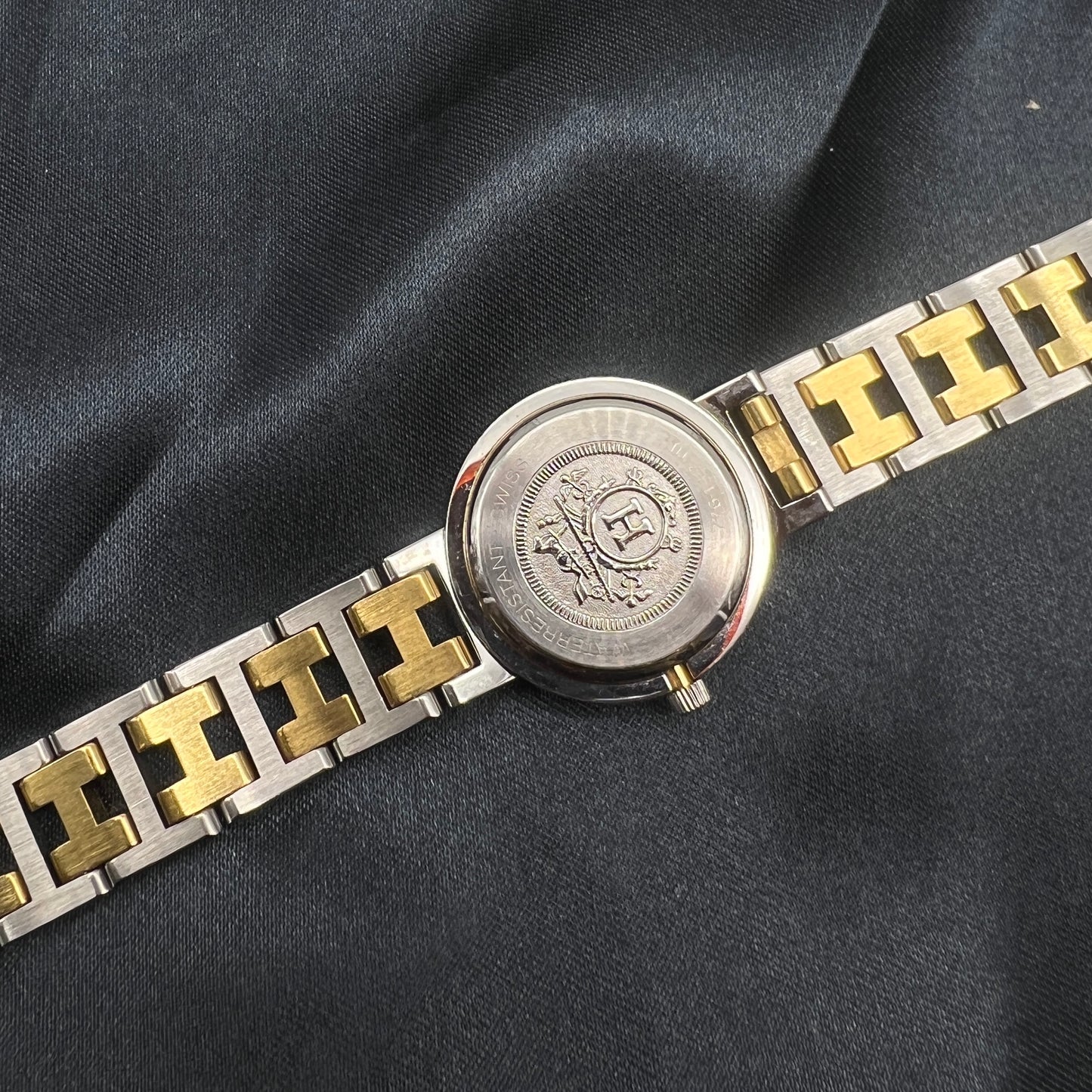 Hermes Clipper Ladies Watch With Golden H Bracelet With Date