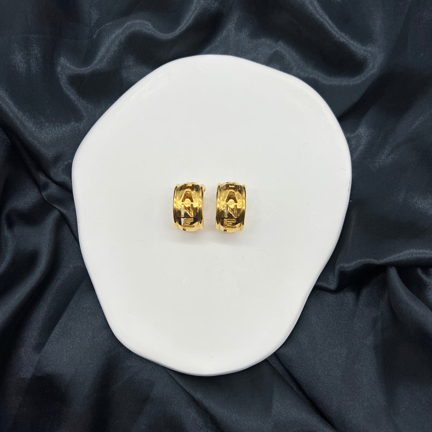 Chanel Vintage Logo Golden Clip-On Earrings