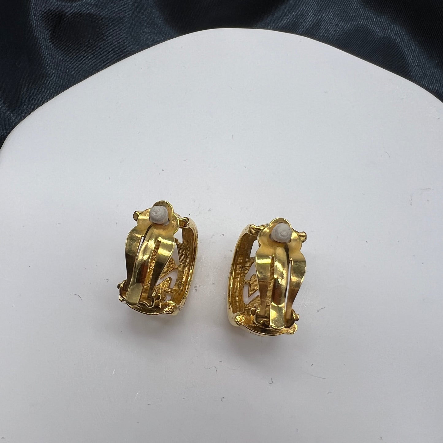 Chanel Vintage Logo Golden Clip-On Earrings