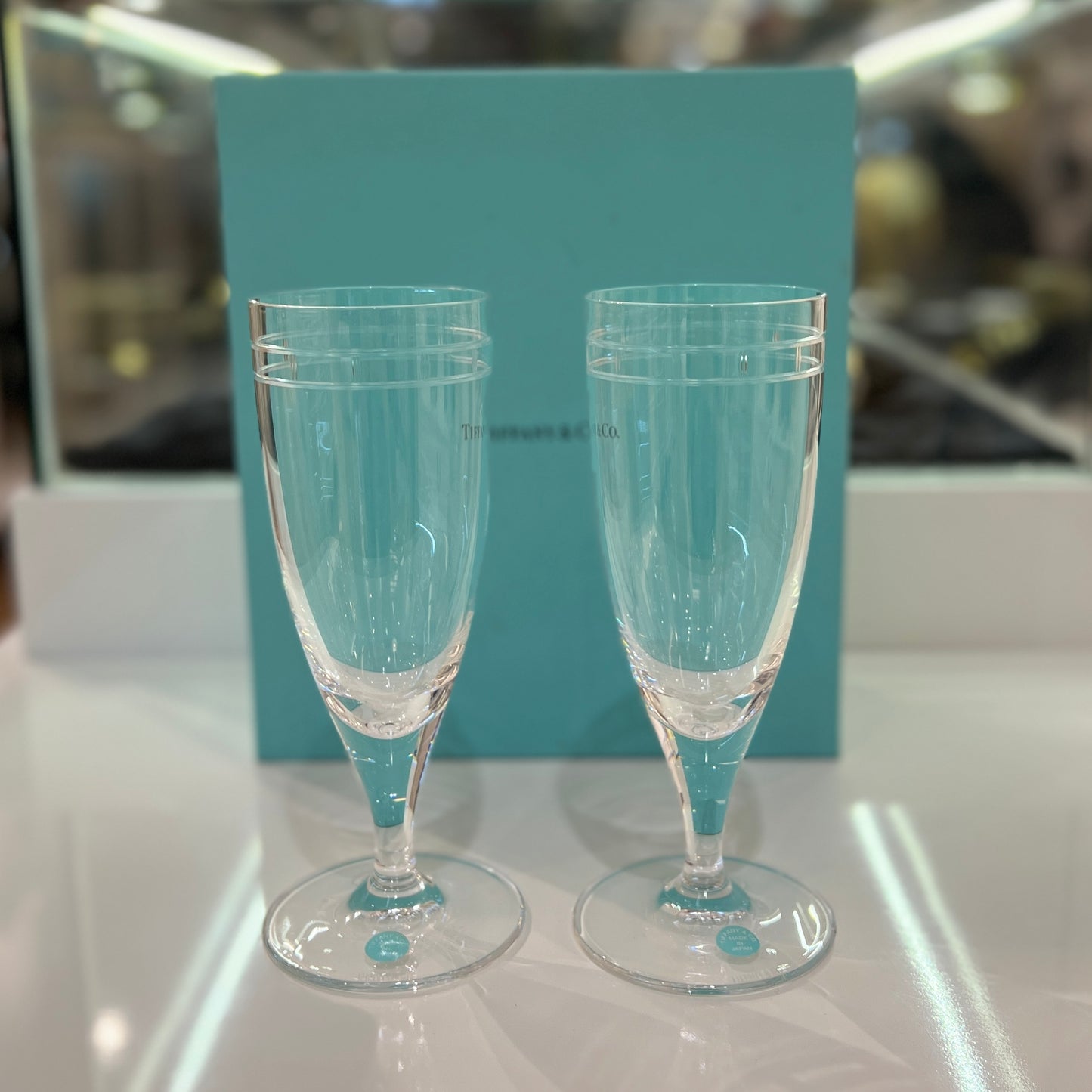 Tiffany Unused Set Of 2 Champagne Glasses