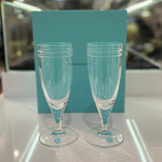 Tiffany & Co. 蒂芙尼中古未使用的 2 件裝香檳杯