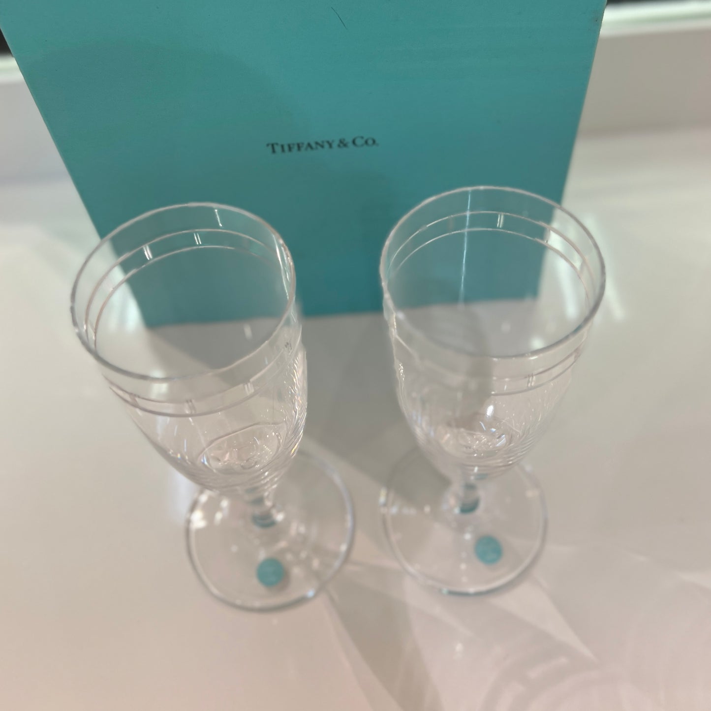 Tiffany Unused Set Of 2 Champagne Glasses