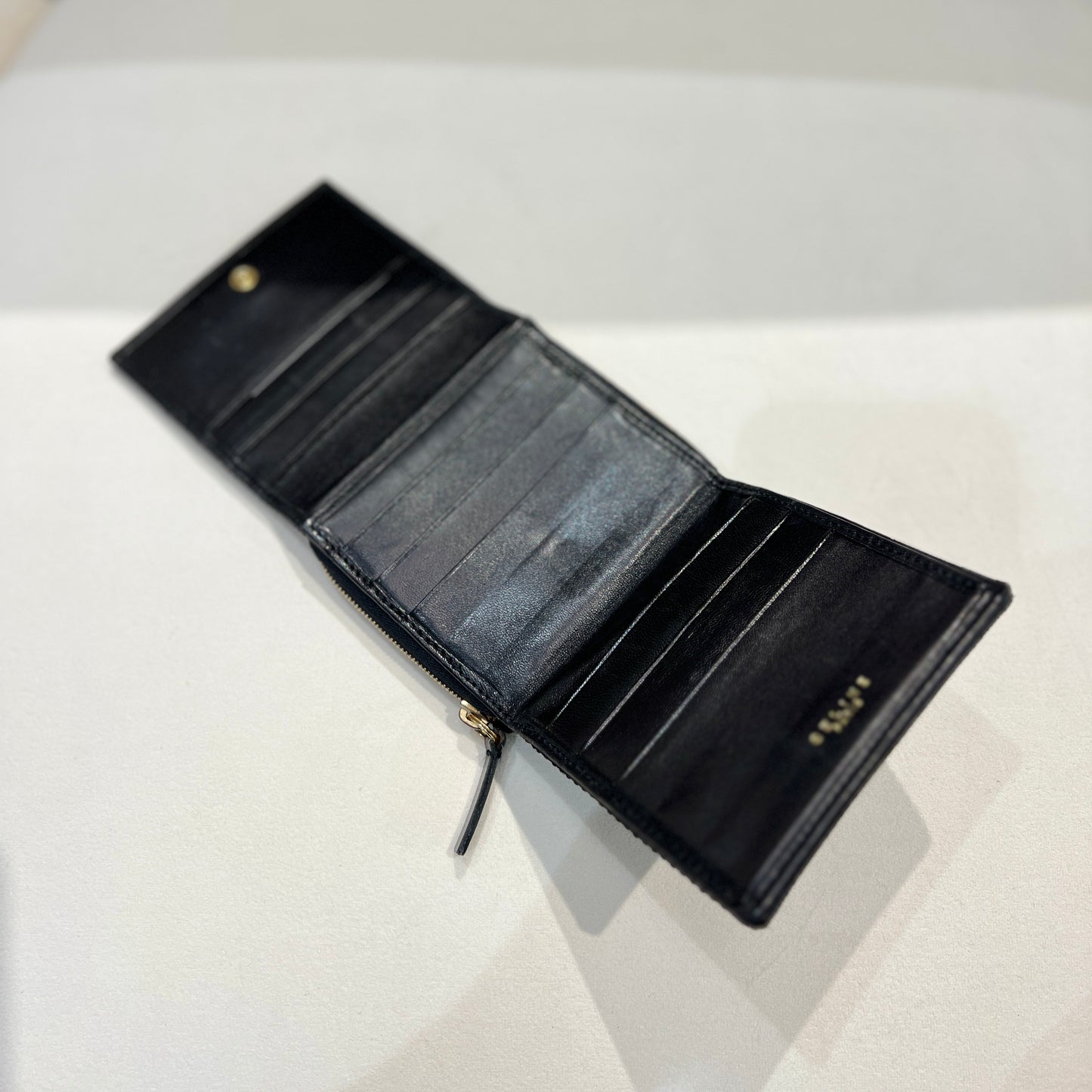 Celine Vintage Tri-Fold Black Cotton Wallet