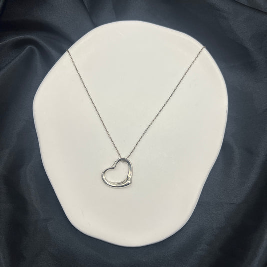 Tiffany Vintage Open Heart Silver Necklace