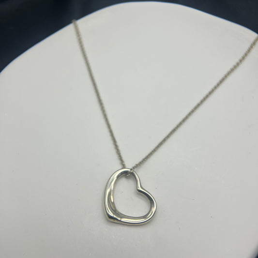 Tiffany Vintage Open Heart Silver Necklace