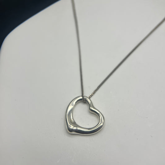 Tiffany Vintage Open Heart Silver Necklace