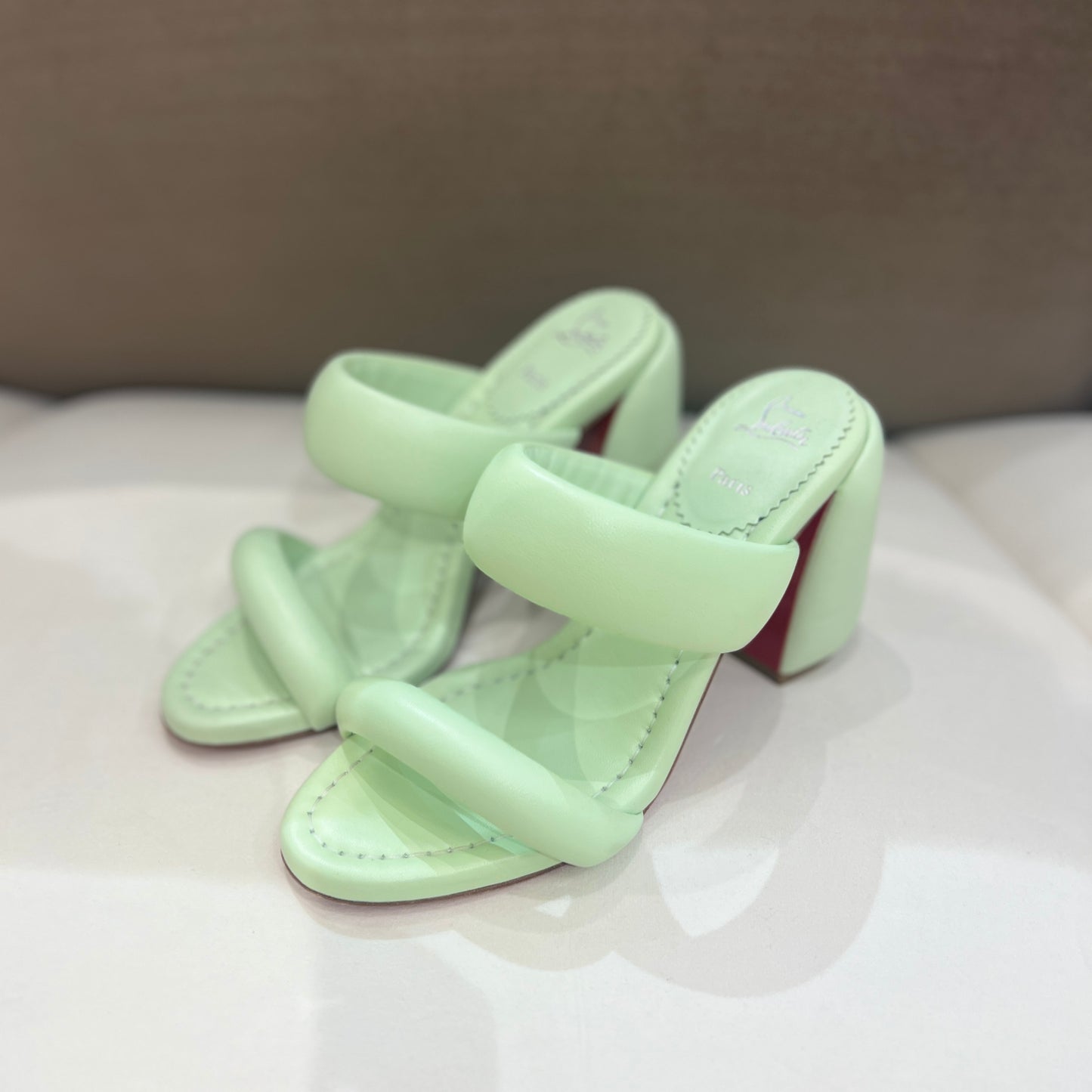 Christian Louboutin Vintage Apple Green Sandel Heels #37