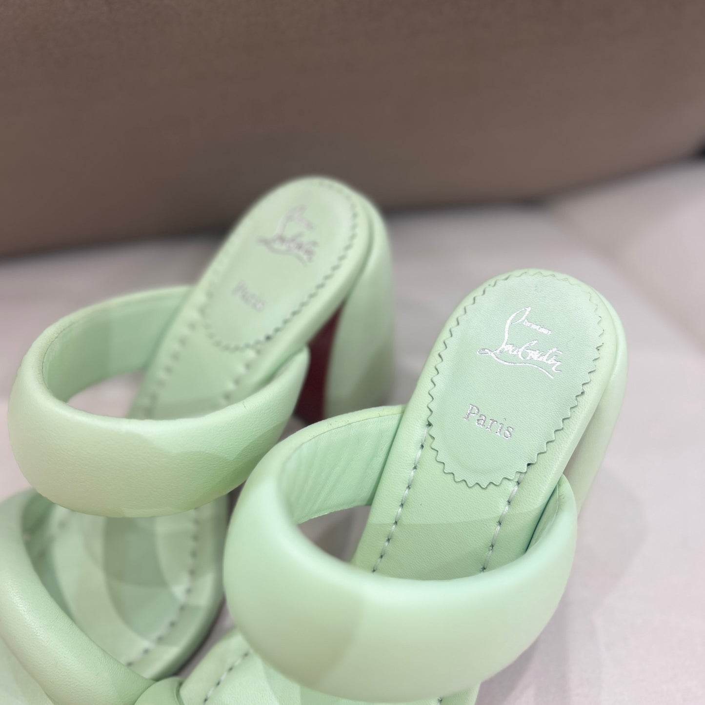 Christian Louboutin Vintage Apple Green Sandel Heels #37