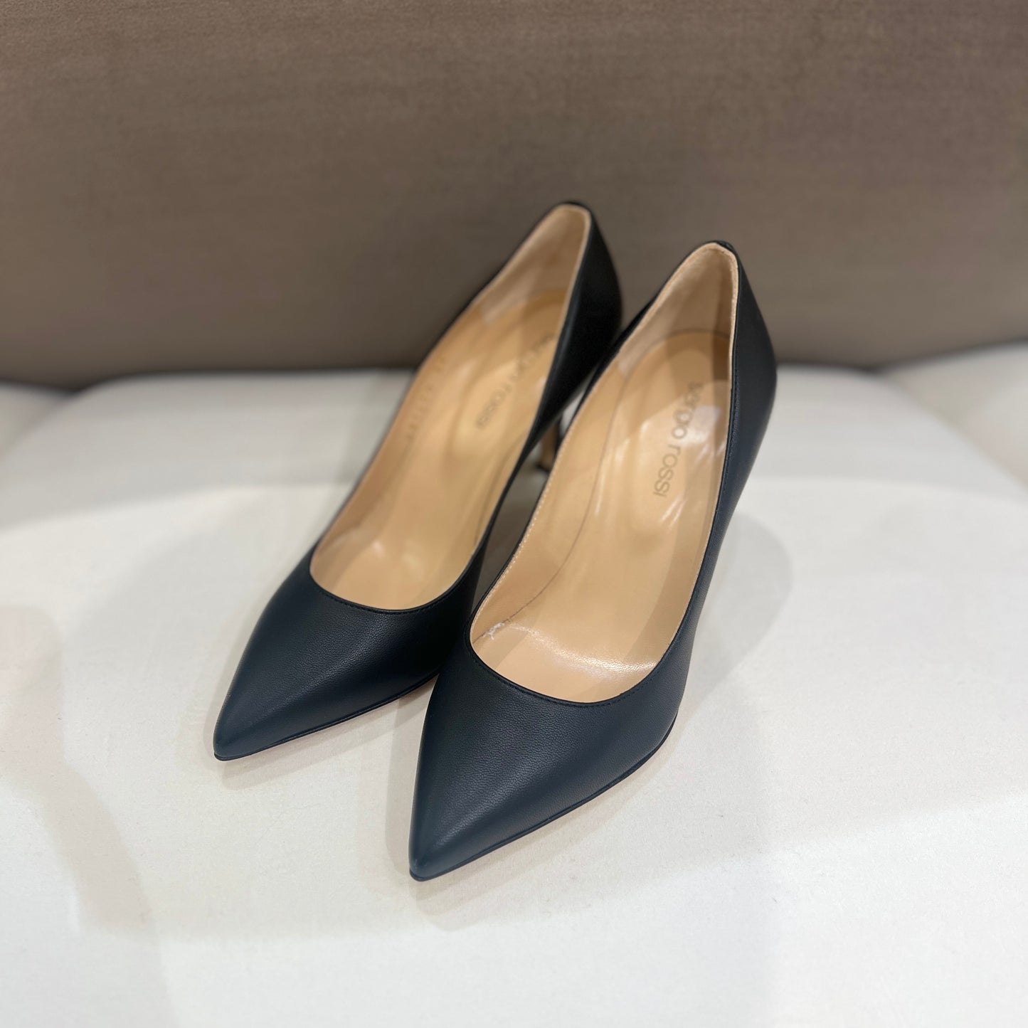 Sergio Rossi Vintage Black Leather Heels #34