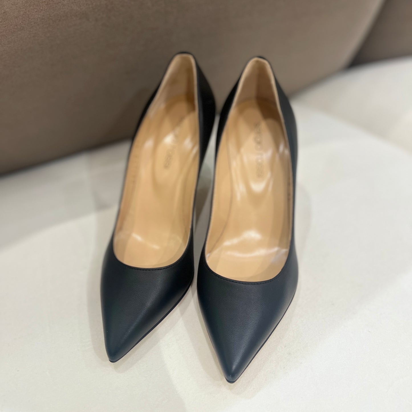 Sergio Rossi Vintage Black Leather Heels #34