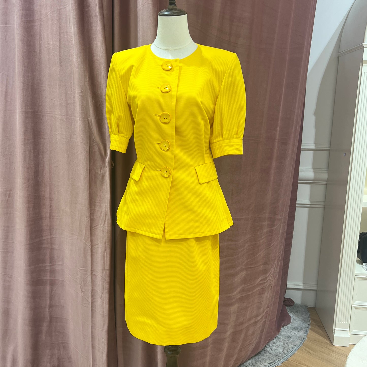 Yves Saint Laurent Vintage Stylish Sharp Yellow Suit