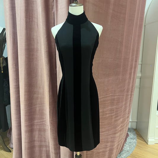 Celine Vintage Black Cocktail Dress With Open Back