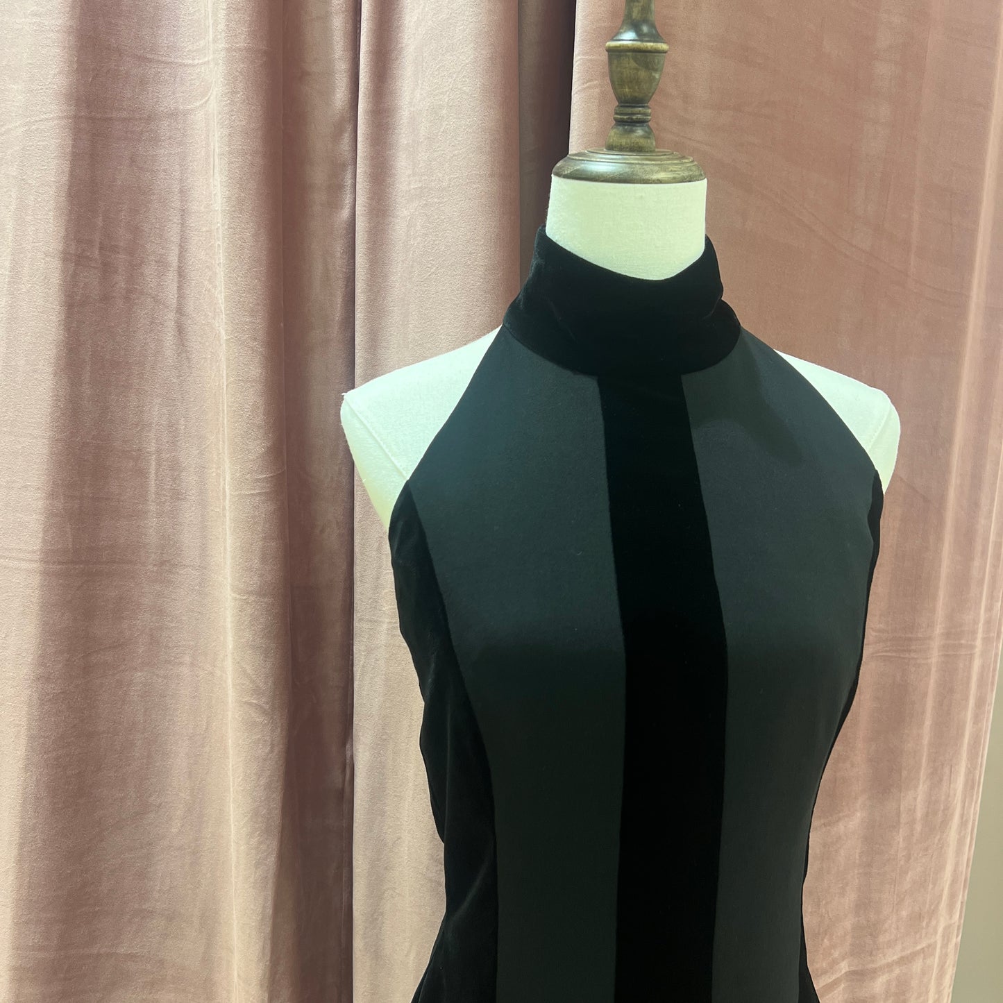 Celine Vintage Black Cocktail Dress With Open Back