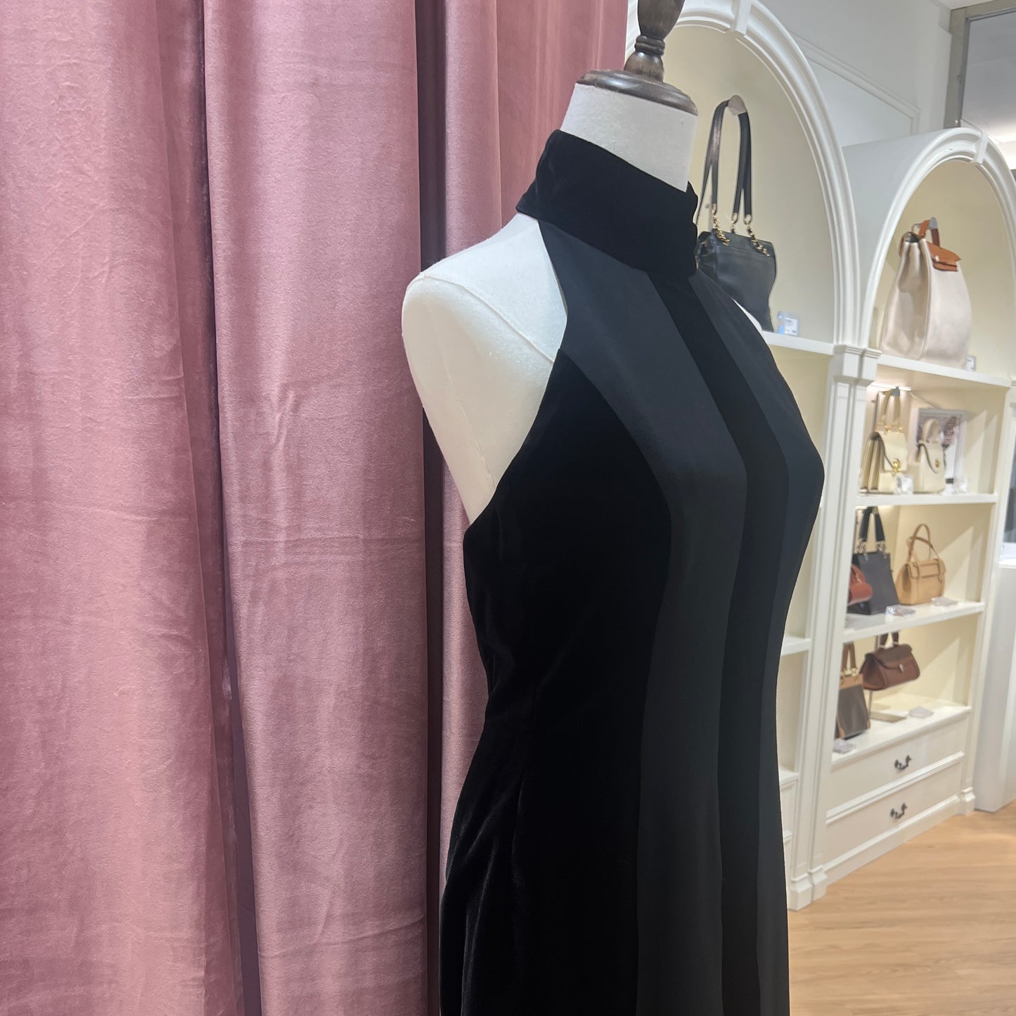 Celine Vintage Black Cocktail Dress With Open Back