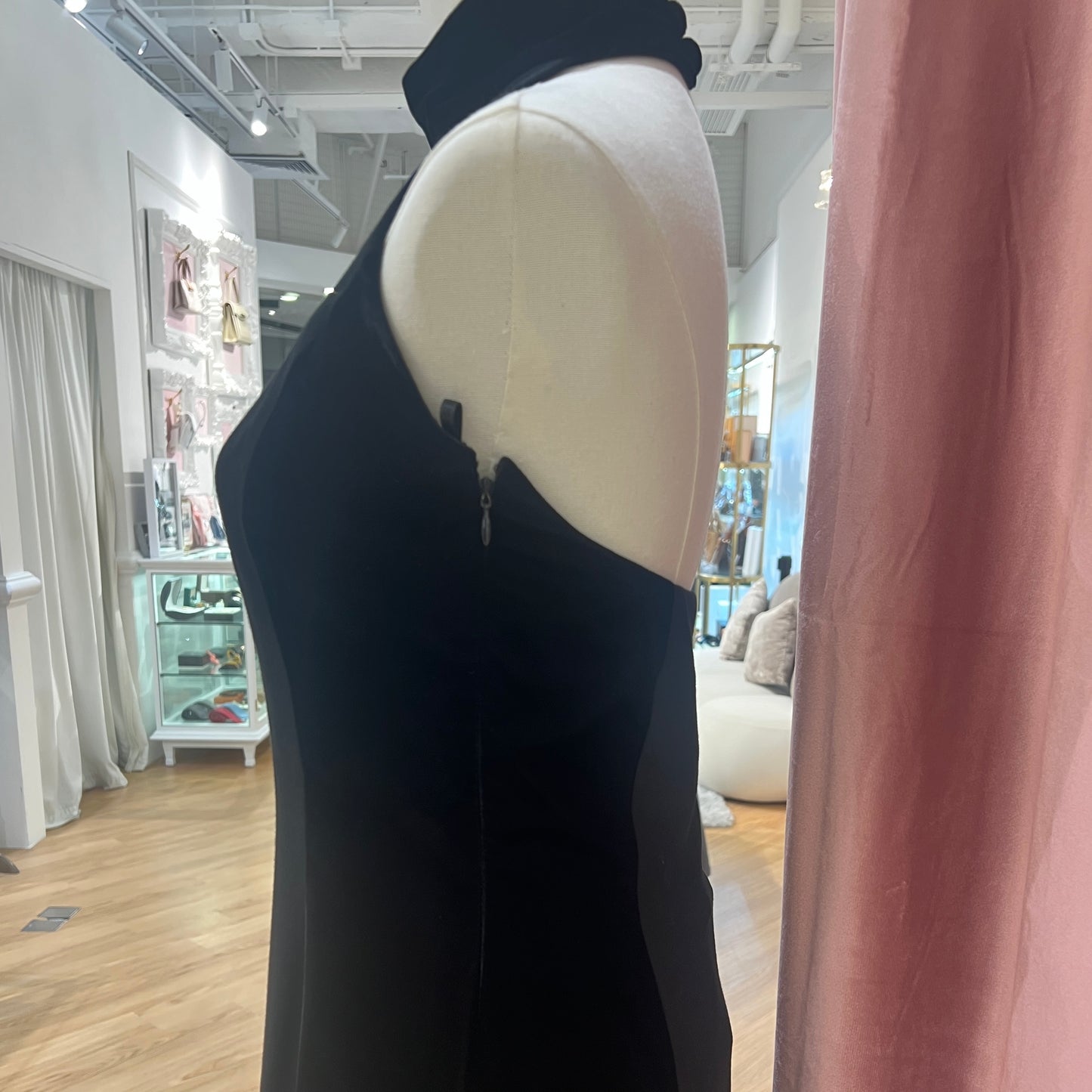 Celine Vintage Black Cocktail Dress With Open Back