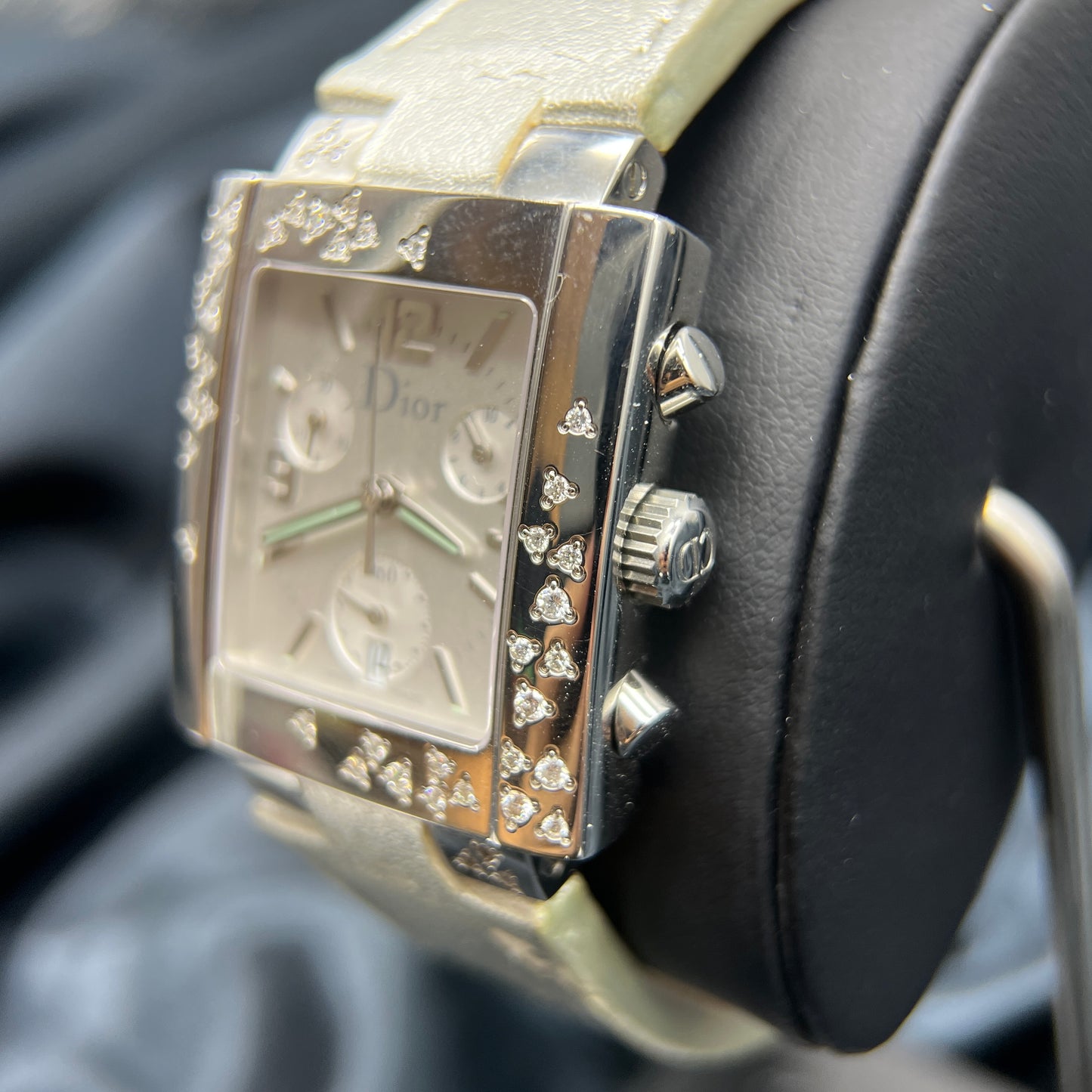 Christian Dior Vintage Riva Chronograph Diamond Watch