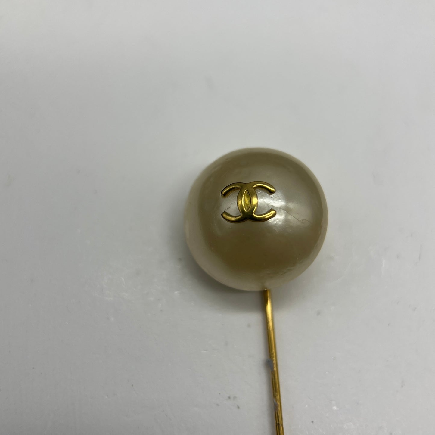 Chanel Vintage CC Logo Pearl Brooch