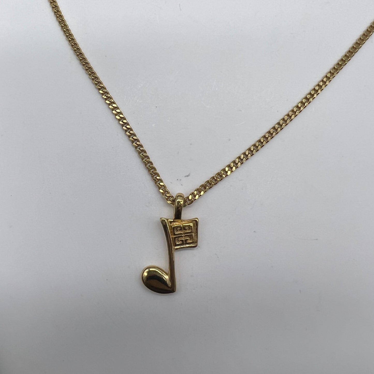 Givenchy Vintage Golden Musical Note Motif Necklace