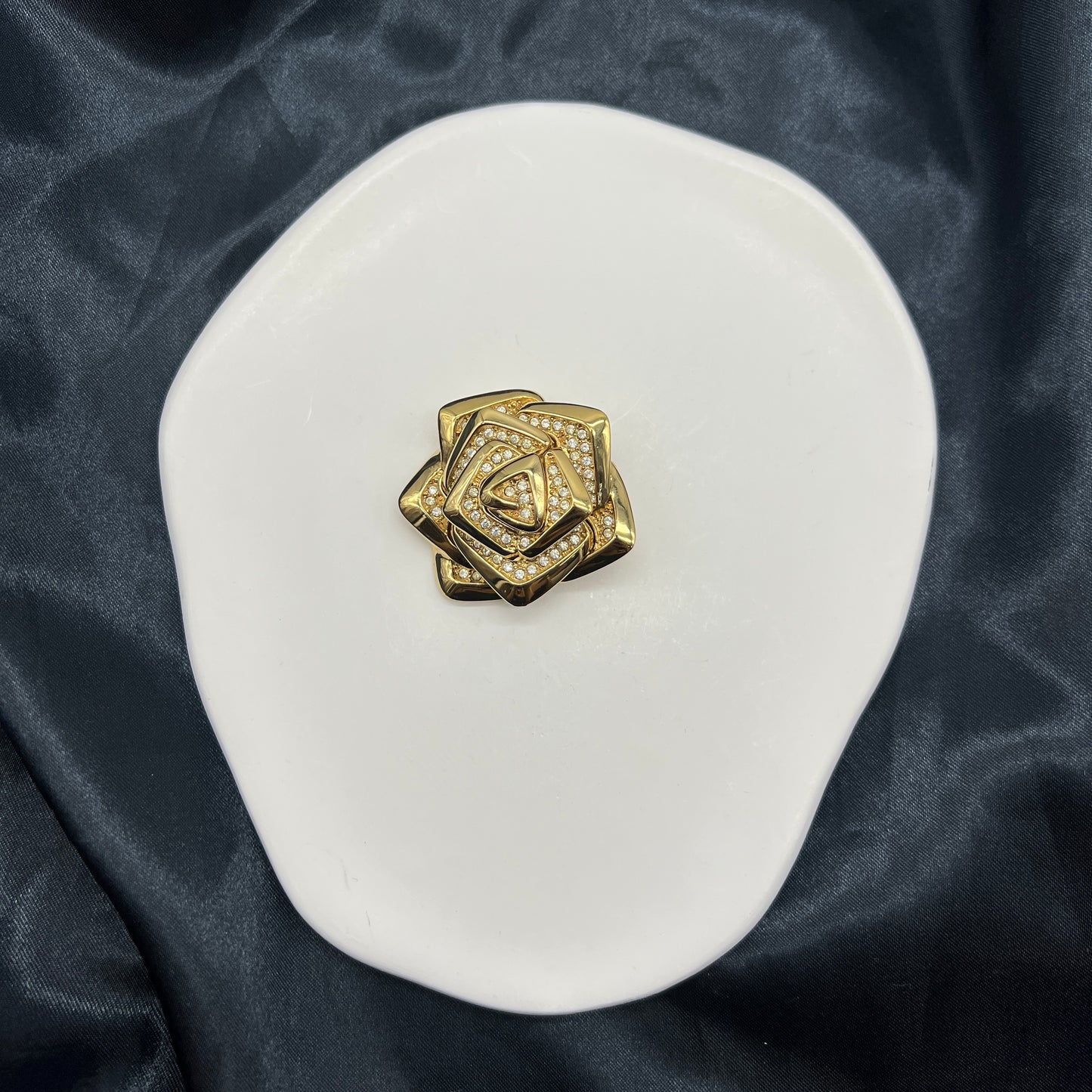 Christian Dior Vintage Golden Rose Brooch