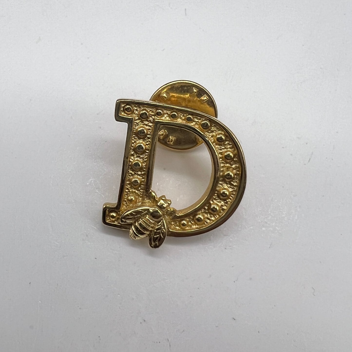 Christian Dior Vintage Golden D Logo With Bee Brooch