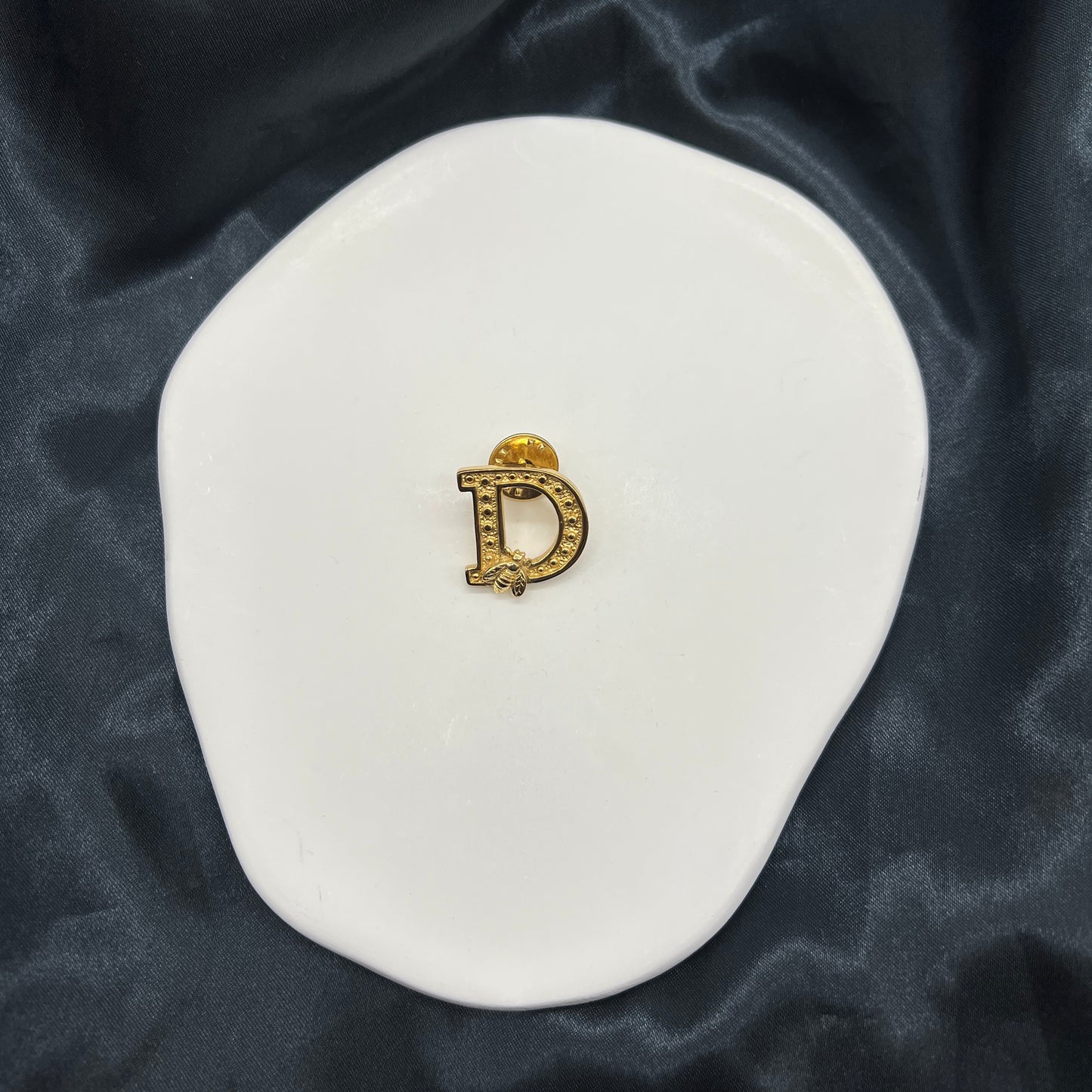 Christian Dior Vintage Golden D Logo With Bee Brooch