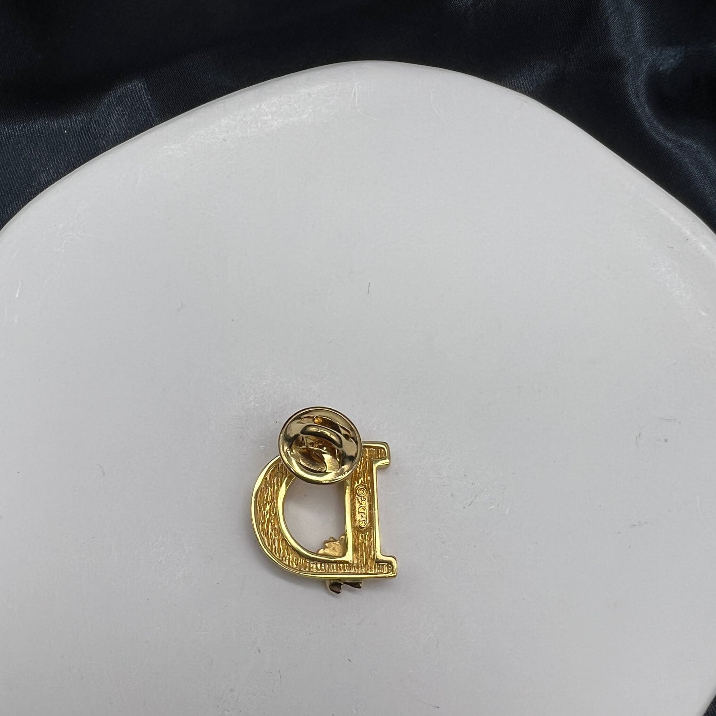 Christian Dior Vintage Golden D Logo With Bee Brooch