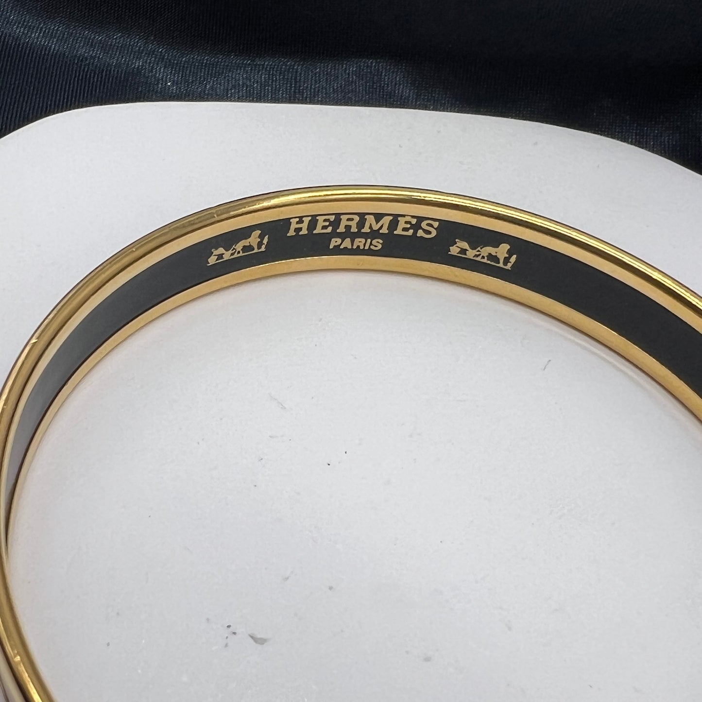 Hermes Vintage Enamel Cloisonne Fan Bangle