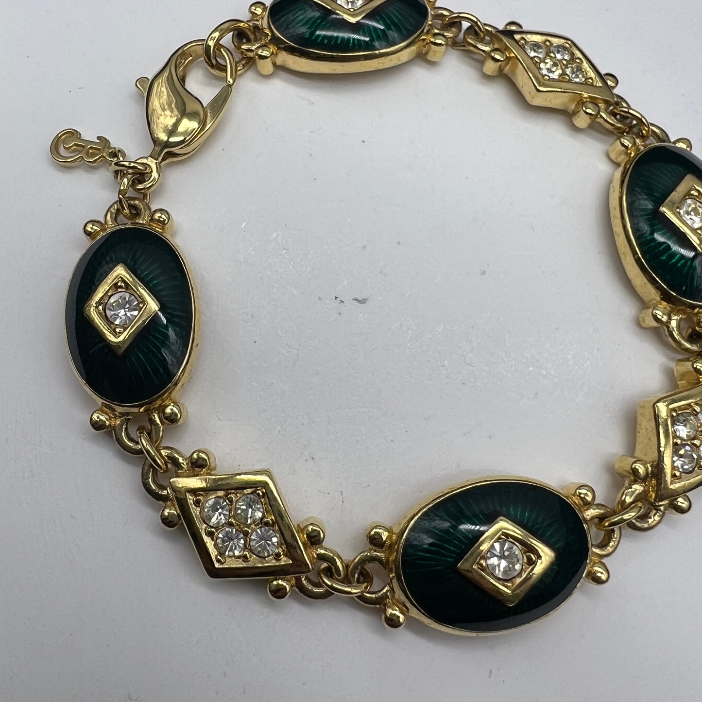 Burberry Vintage Emerald Green With Rhinestone Bracelet