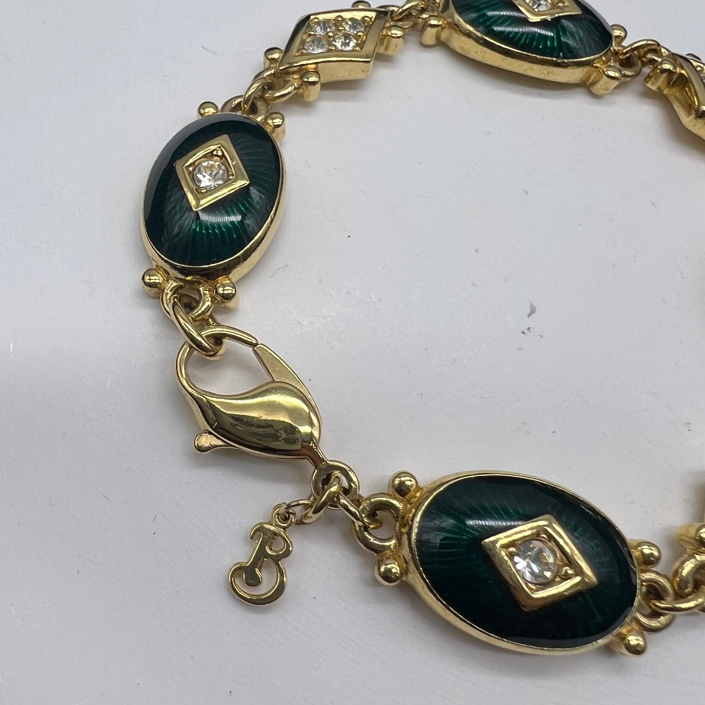 Burberry Vintage Emerald Green With Rhinestone Bracelet