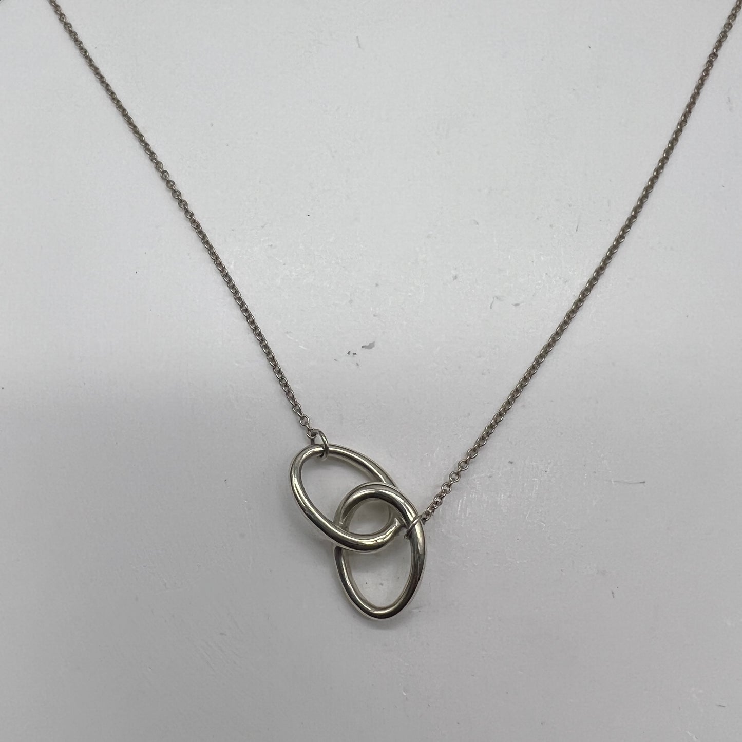 Tiffany Vintage Double Circle 925 Silver Necklace