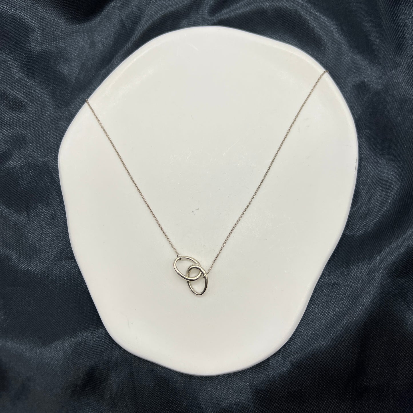 Tiffany Vintage Double Circle 925 Silver Necklace