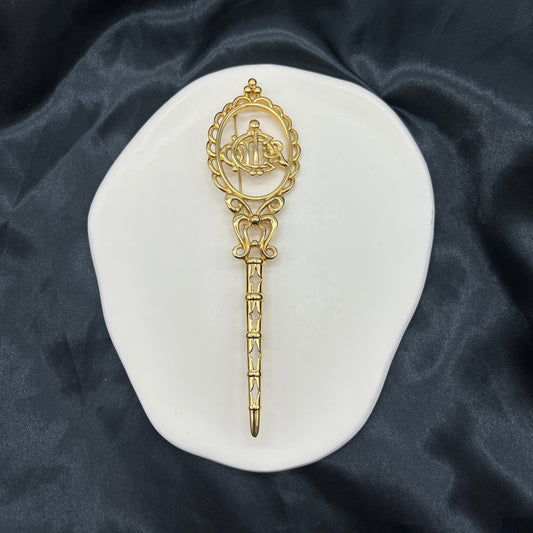 Christian Dior Vintage Large Logo Sceptre Motif Brooch