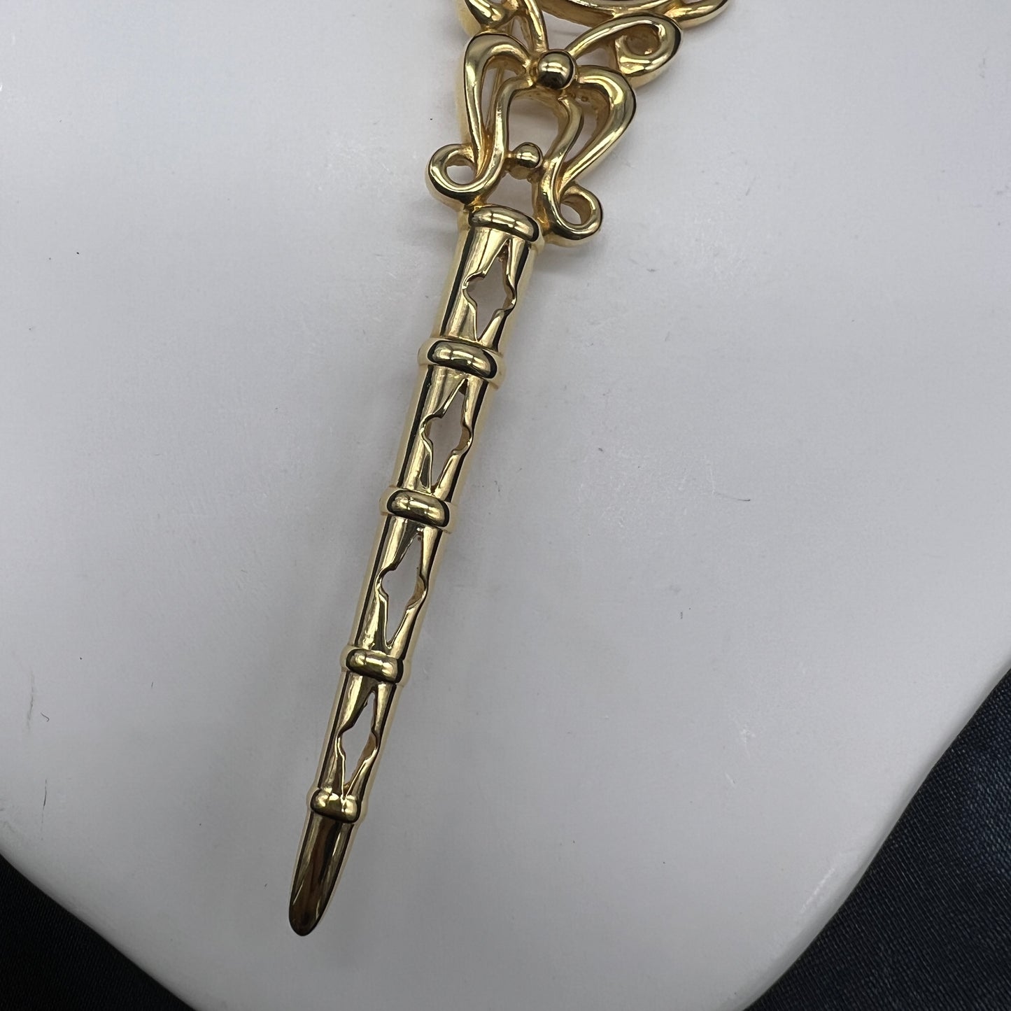 Christian Dior Vintage Large Logo Sceptre Motif Brooch