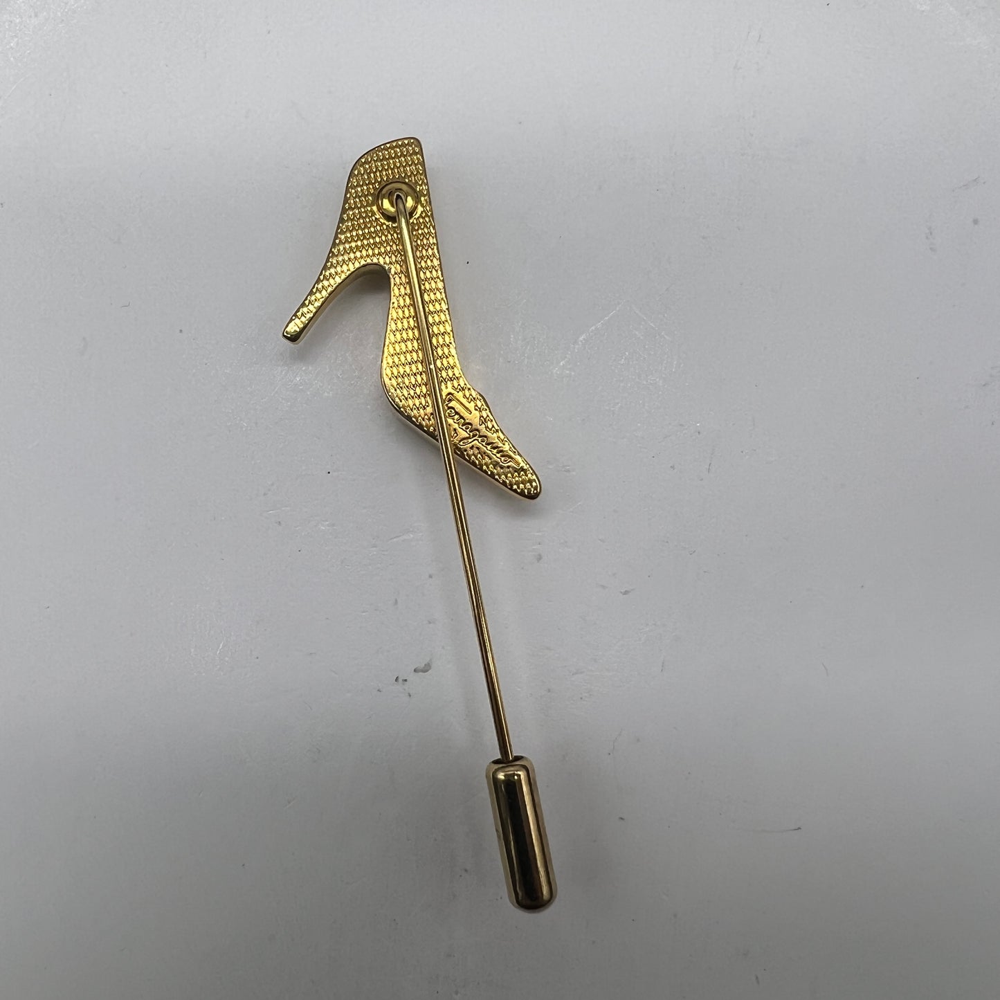 Ferragamo Vintage Golden Heel Motif Brooch