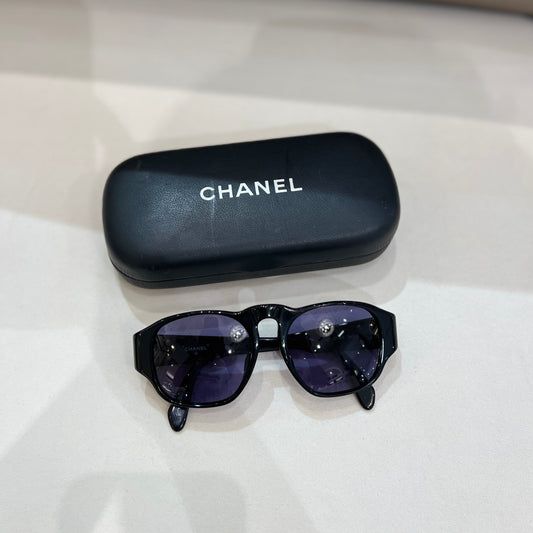 Chanel Vintage CC Logo Black Sunglass