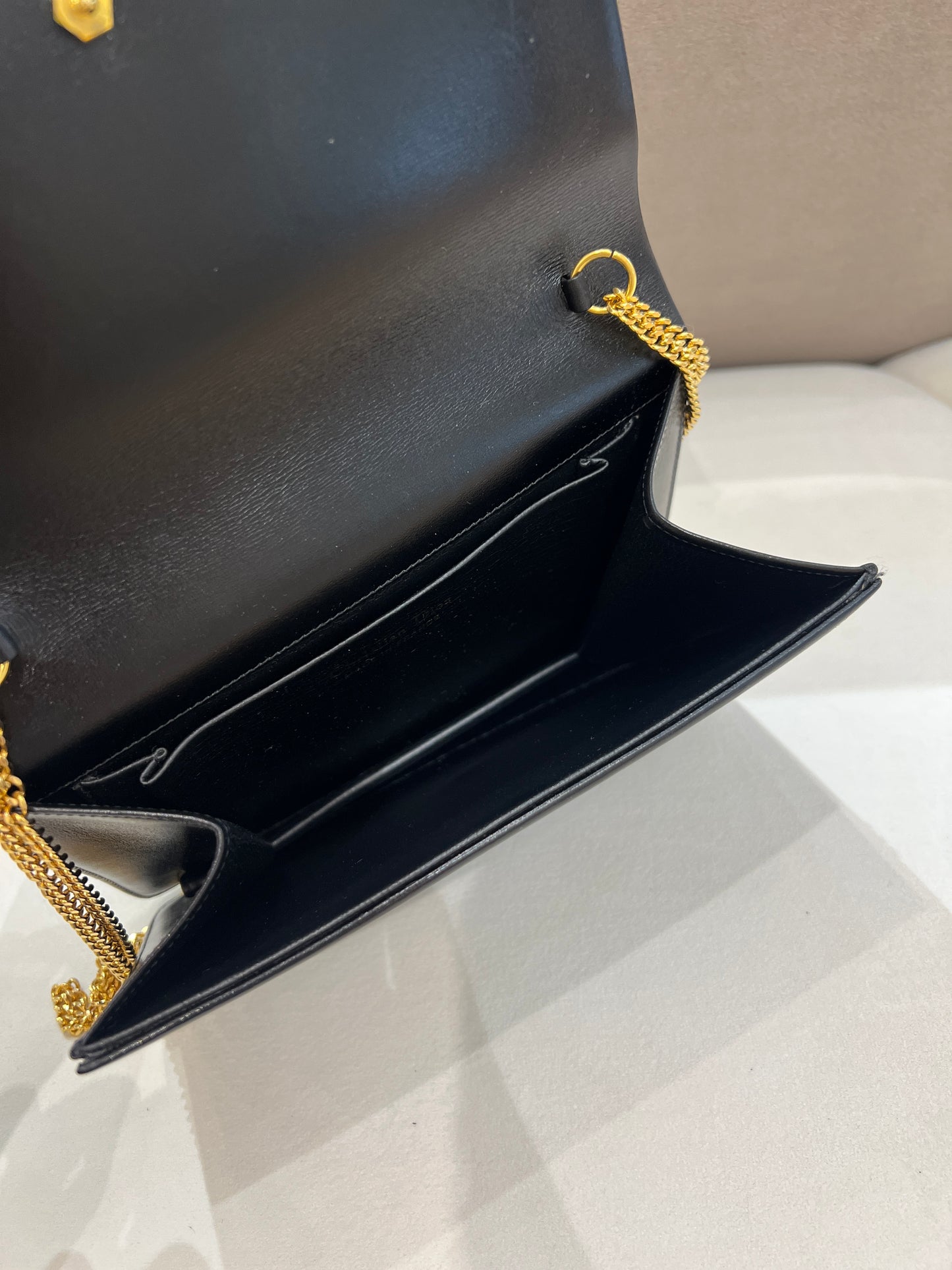 Christian Dior Vintage CD Logo Black Mini Handbag With Golden Chain