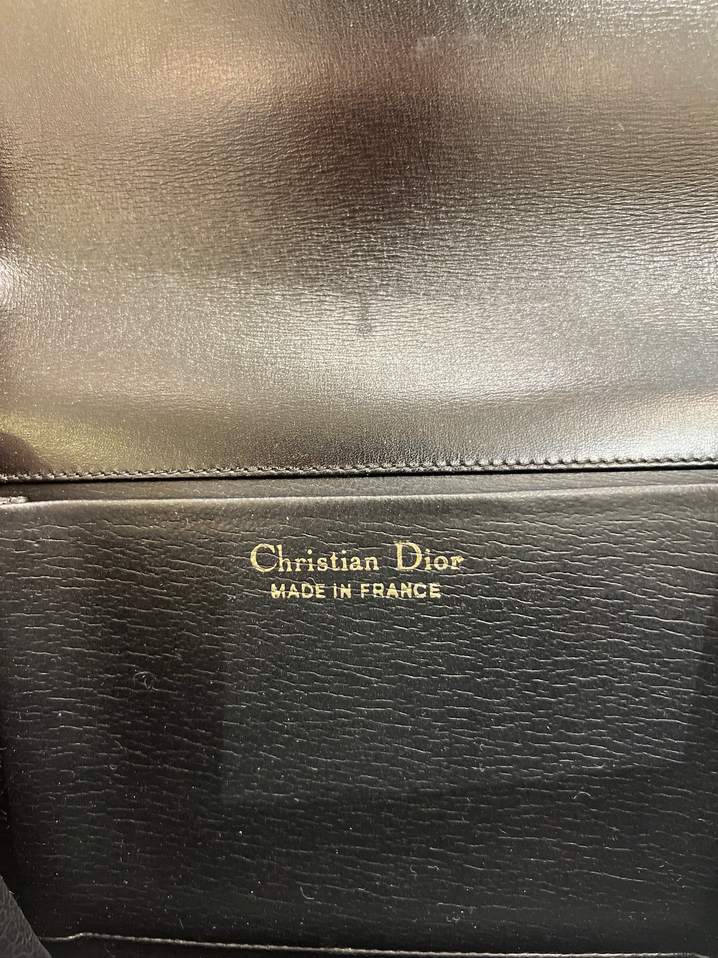 Christian Dior Vintage CD Logo Black Mini Handbag With Golden Chain