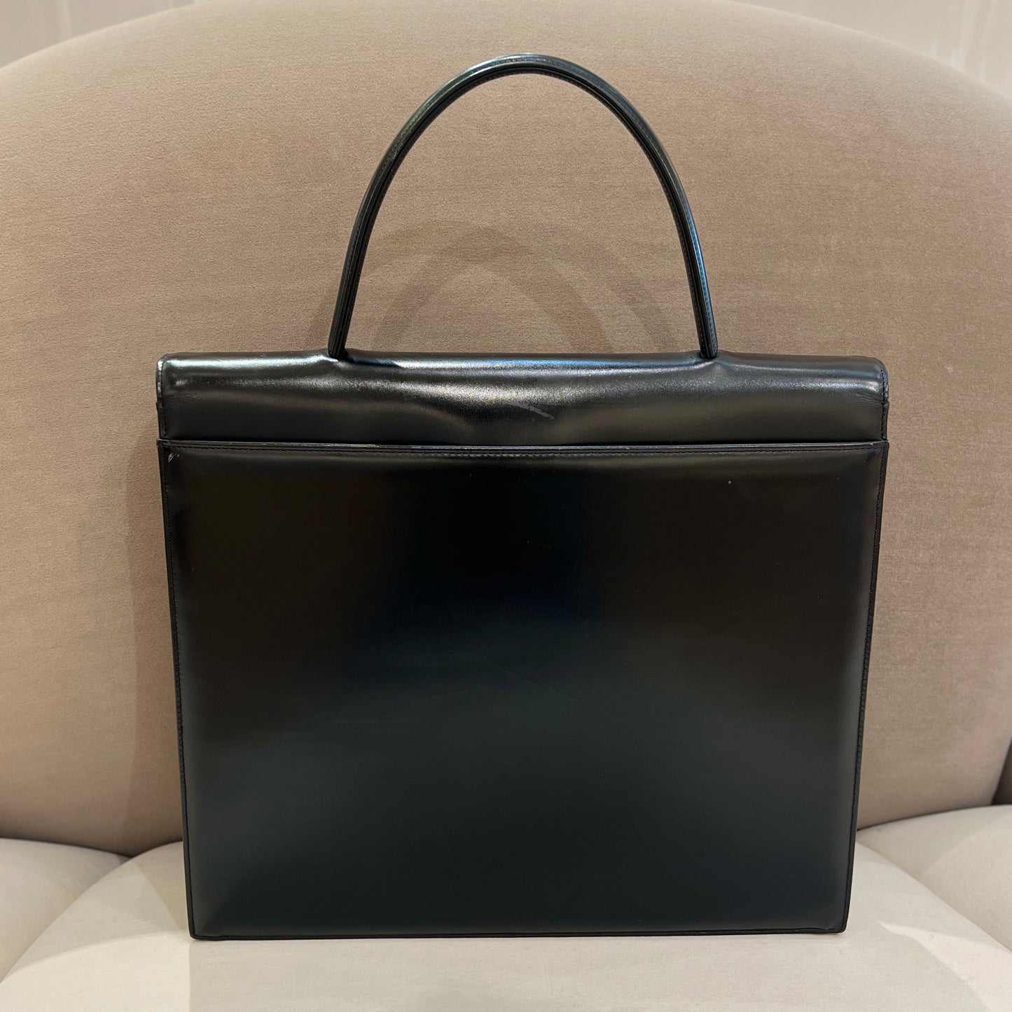 Givenchy Vintage 4G Golden Buckle Black Leather Handbag