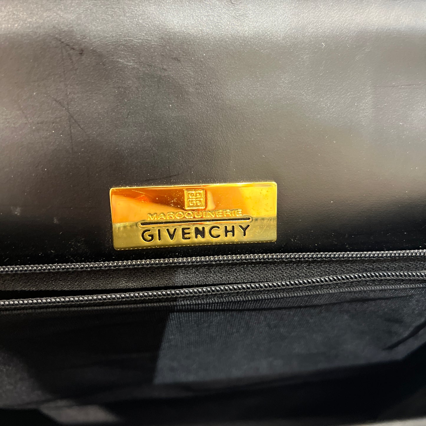 Givenchy Vintage 4G Golden Buckle Black Leather Handbag