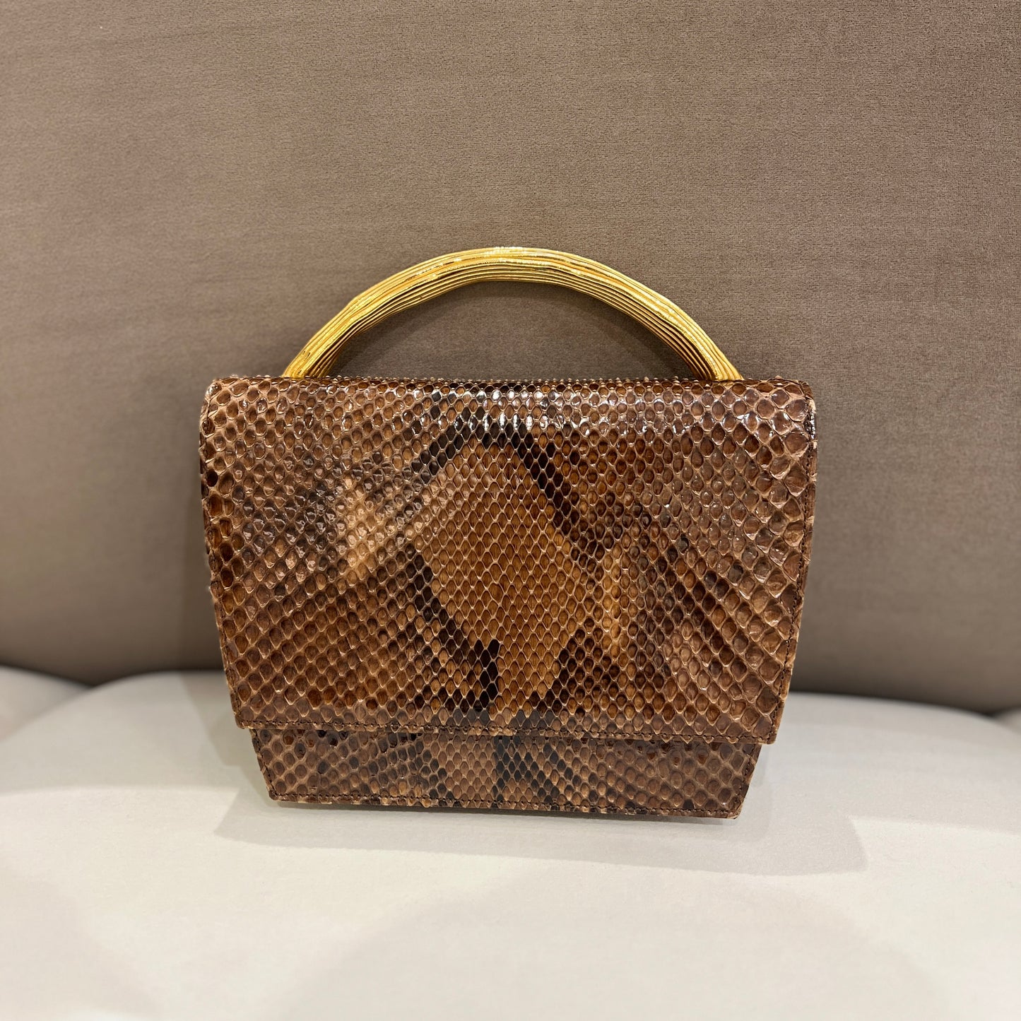 Givenchy Vintage Lizard Leather With Golden Handle Handbag