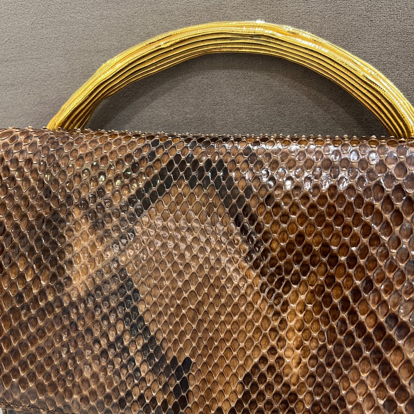 Givenchy Vintage Lizard Leather With Golden Handle Handbag