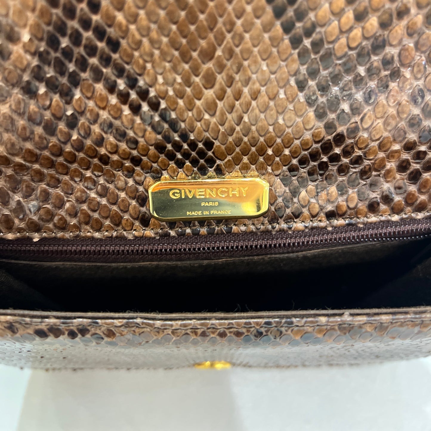 Givenchy Vintage Lizard Leather With Golden Handle Handbag