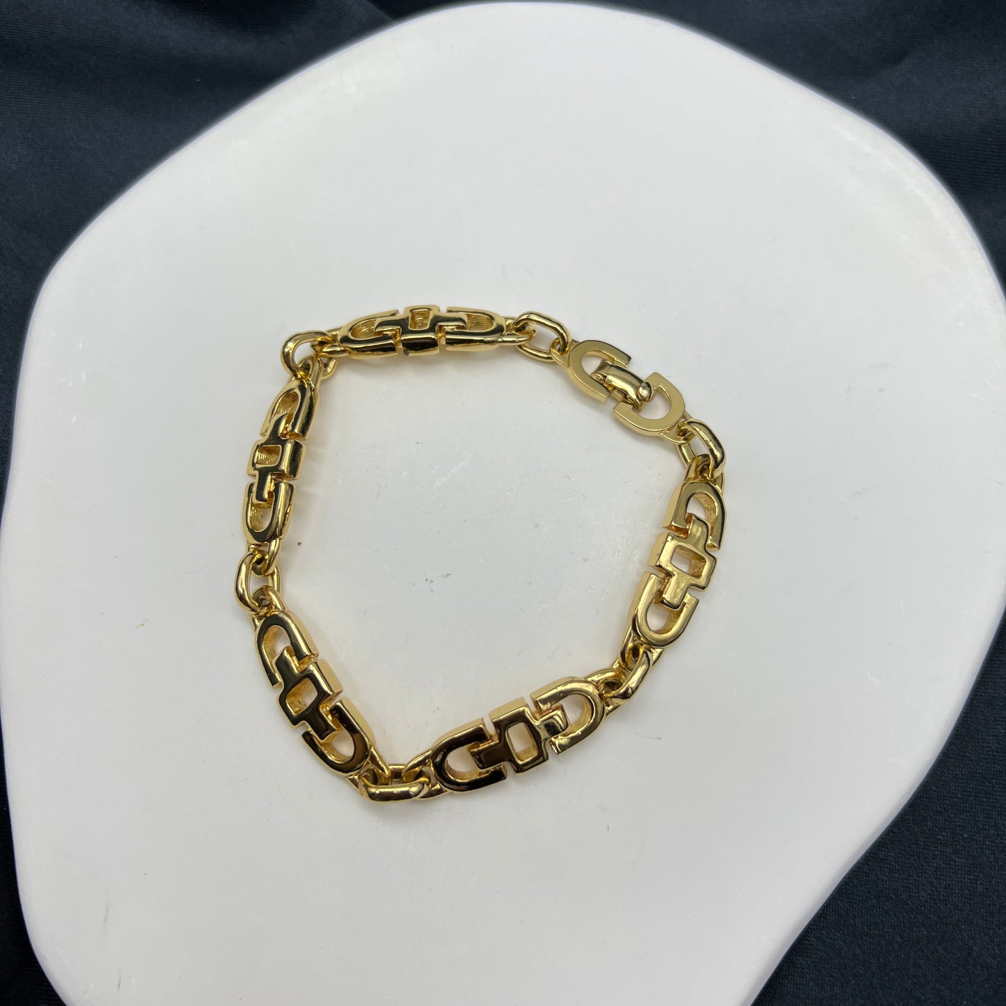 Givenchy Vintage Golden Logo Pendant Necklace