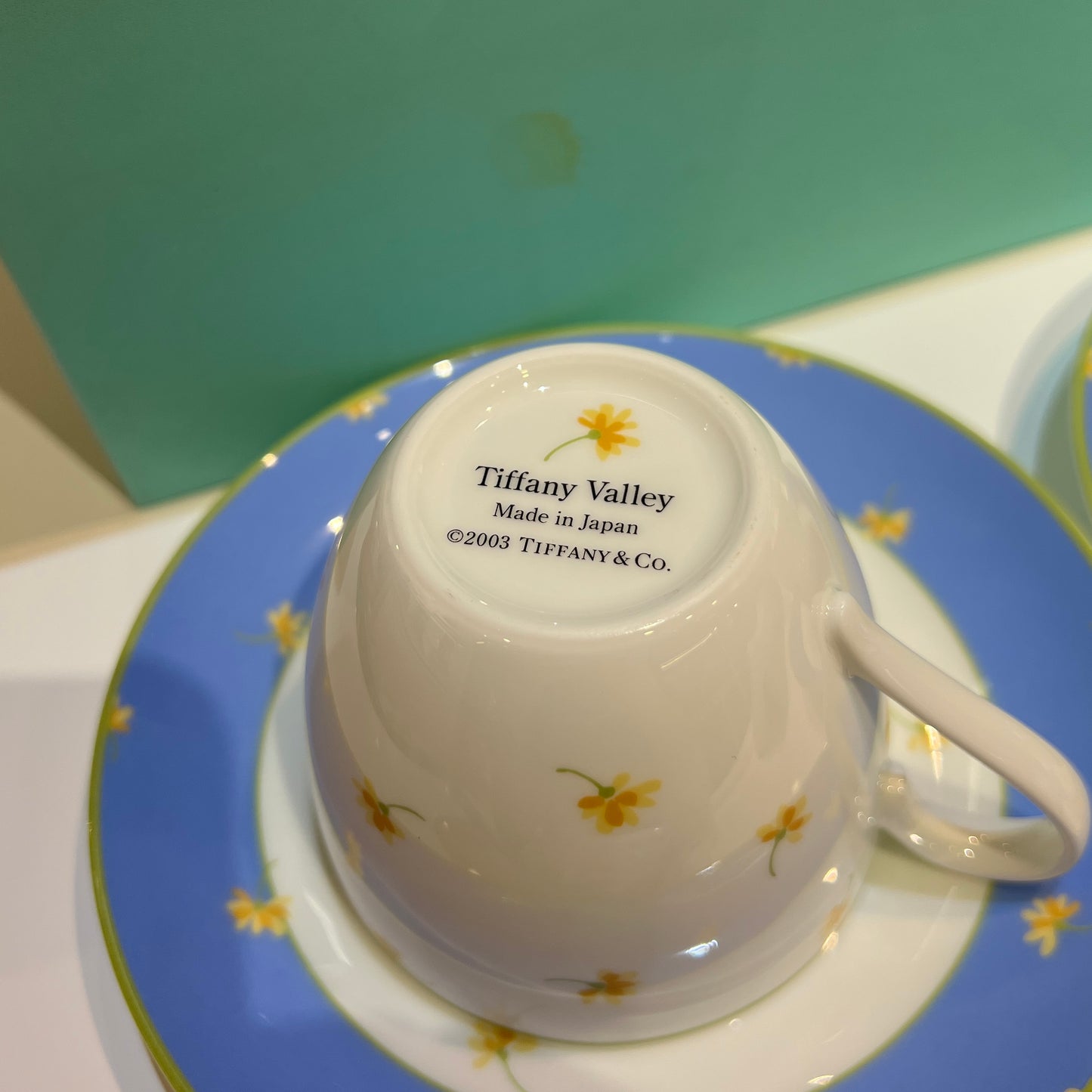 Tiffany Vintage Little Yellow Flower Tea Cup, Set Of 2